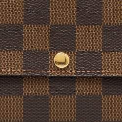 Pre Owned Louis Vuitton Damier Ebene Canvas Sarah Long Wallet