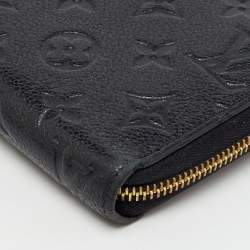 Pre Owned Louis Vuitton Black Monogram Empreinte Leather Zippy Wallet