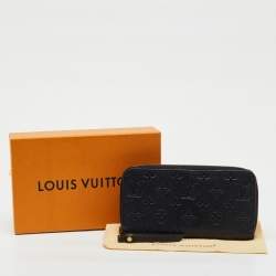 Pre Owned Louis Vuitton Black Monogram Empreinte Leather Zippy Wallet