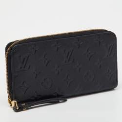 Pre Owned Louis Vuitton Black Monogram Empreinte Leather Zippy Wallet