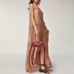 Pre Owned Louis Vuitton Castilian Red Epi Leather Pochette Accessoires Bag