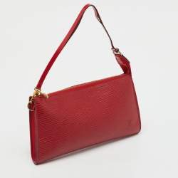 Pre Owned Louis Vuitton Castilian Red Epi Leather Pochette Accessoires Bag