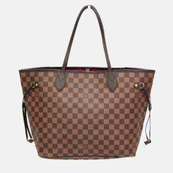 Pre Owned Louis Vuitton Neverfull MM Brown Damier Ebene Coated Canvas Tote Bag