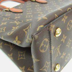Pre Owned Louis Vuitton Flower Brown Monogram Coated Canvas Leather Shoulder Bag