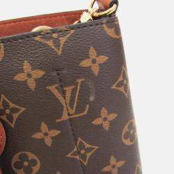 Pre Owned Louis Vuitton Flower Brown Monogram Coated Canvas Leather Shoulder Bag