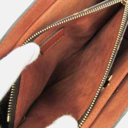 Pre Owned Louis Vuitton Flower Brown Monogram Coated Canvas Leather Shoulder Bag