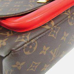 Pre Owned Louis Vuitton Marignan Coquelicot Brown Monogram Coated Canvas Leather Shoulder Bag