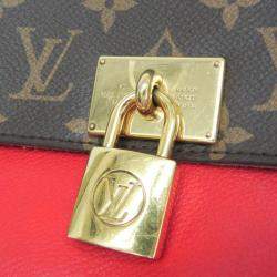 Pre Owned Louis Vuitton Marignan Coquelicot Brown Monogram Coated Canvas Leather Shoulder Bag