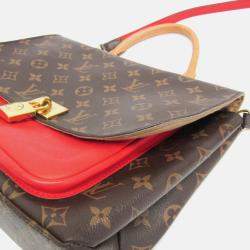 Pre Owned Louis Vuitton Marignan Coquelicot Brown Monogram Coated Canvas Leather Shoulder Bag