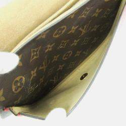 Pre Owned Louis Vuitton Marignan Coquelicot Brown Monogram Coated Canvas Leather Shoulder Bag