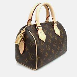 Pre Owned Louis Vuitton Brown Coated canvas Monogram Bandouliere Speedy 20