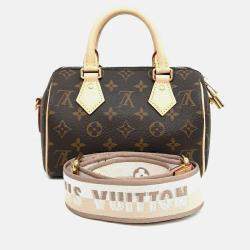 Pre Owned Louis Vuitton Brown Coated canvas Monogram Bandouliere Speedy 20