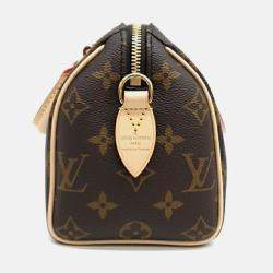 Pre Owned Louis Vuitton Brown Coated canvas Monogram Bandouliere Speedy 20