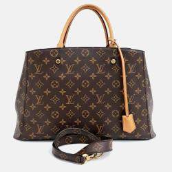 Pre Owned Louis Vuitton Brown Coated Canvas Monogram Montaigne GM