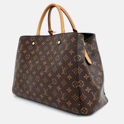 Pre Owned Louis Vuitton Brown Coated Canvas Monogram Montaigne GM