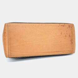 Pre Owned Louis Vuitton Brown Coated Canvas and Leather Monogram Cabas Mezzo