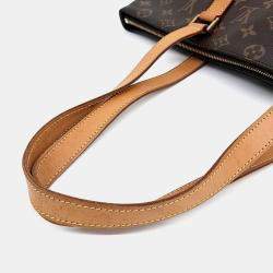 Pre Owned Louis Vuitton Brown Coated Canvas and Leather Monogram Cabas Mezzo