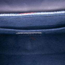 Pre Owned Louis Vuitton Blue Limited Edition Denim Patches New Wave Chain MM