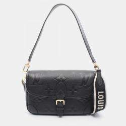 Pre Owned Louis Vuitton Diane Black Monogram Empreinte Leather Shoulder Bag