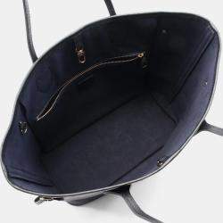Pre Owned Louis Vuitton Neverfull MM Black Monogram Empreinte Leather Tote Bag