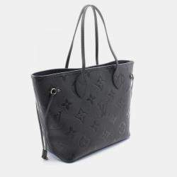 Pre Owned Louis Vuitton Neverfull MM Black Monogram Empreinte Leather Tote Bag
