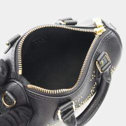 Pre Owned Louis Vuitton Speedy Nano Black Leather Shoulder Bag