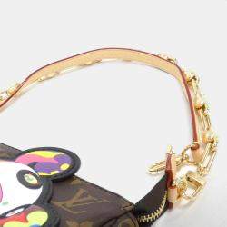 Pre Owned Louis Vuitton Pochette Accessoires Panda Brown Monogram Canvas Shoulder Bag