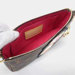 Pre Owned Louis Vuitton Pochette Accessoires Panda Brown Monogram Canvas Shoulder Bag
