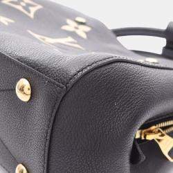 Pre Owned Louis Vuitton Montaigne BB Black Beige Monogram Empreinte Leather Handbag