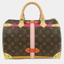 Pre Owned Louis Vuitton Speedy Bandouliere 30 Monogram Trunk Boston Bag