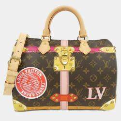 Pre Owned Louis Vuitton Speedy Bandouliere 30 Monogram Trunk Boston Bag