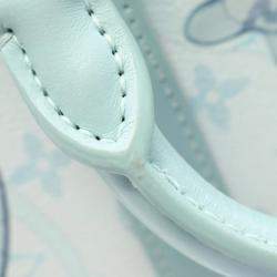 Pre Owned Louis Vuitton Keepall Bandouliere 25 Monogram Aqua Garden Blue Coated Canvas Leather Handbag