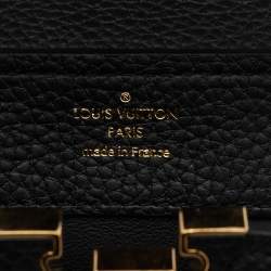 Pre Owned Louis Vuitton Black Leather Capucines Mini Bag