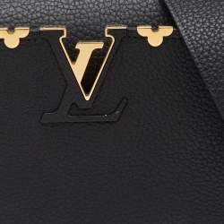 Pre Owned Louis Vuitton Black Leather Capucines Mini Bag
