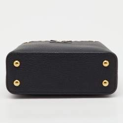 Pre Owned Louis Vuitton Black Leather Capucines Mini Bag