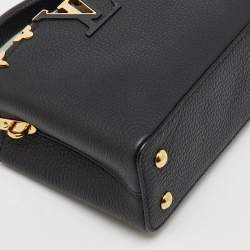 Pre Owned Louis Vuitton Black Leather Capucines Mini Bag