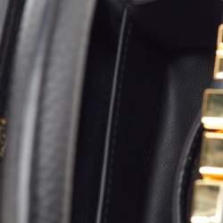 Pre Owned Louis Vuitton Black Leather Capucines Mini Bag