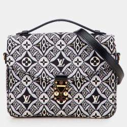 Pre Owned Louis Vuitton Black White Monogram Jacquard Since 1854 Pochette Metis