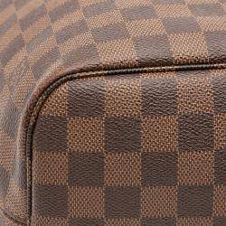 Pre Owned Louis Vuitton Brown Damier Ebene Neverfull MM