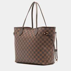 Pre Owned Louis Vuitton Brown Damier Ebene Neverfull MM