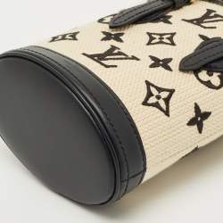 Pre Owned Louis Vuitton Beige/Black Monogram Canvas and Leather Nano Bucket Bag