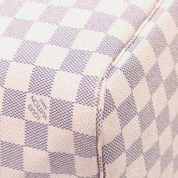 Pre Owned Louis Vuitton White Damier Azur Neverfull MM
