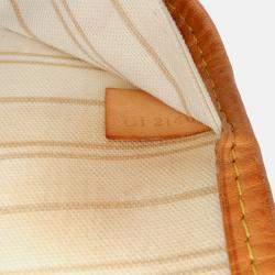 Pre Owned Louis Vuitton White Damier Azur Neverfull MM