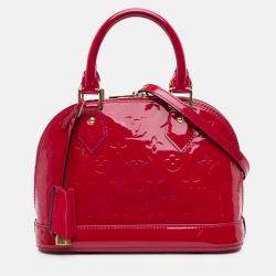 Pre Owned Louis Vuitton Red Monogram Vernis Alma BB
