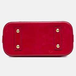 Pre Owned Louis Vuitton Red Monogram Vernis Alma BB