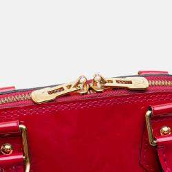 Pre Owned Louis Vuitton Red Monogram Vernis Alma BB