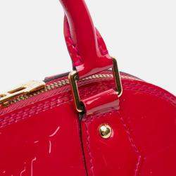 Pre Owned Louis Vuitton Red Monogram Vernis Alma BB