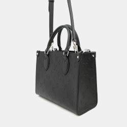 Pre Owned Louis Vuitton Onthego PM Noir Monogram Calf Leather Tote Bag