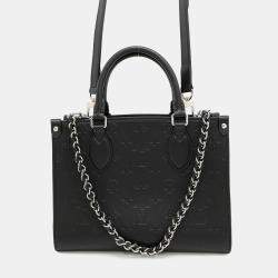 Pre Owned Louis Vuitton Onthego PM Noir Monogram Calf Leather Tote Bag