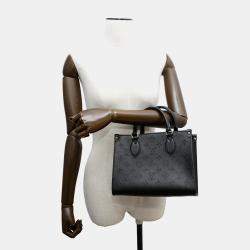 Pre Owned Louis Vuitton Onthego PM Noir Monogram Calf Leather Tote Bag